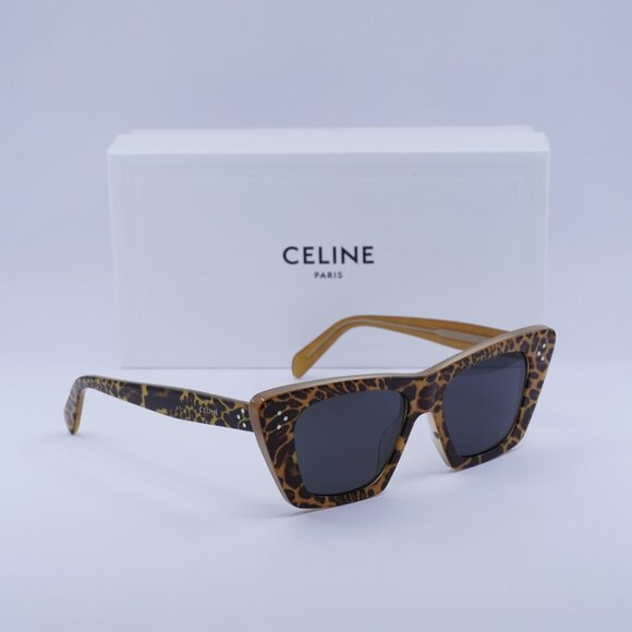 Celine CL40187I 99A Cat Eye Sunglasses - Cheetah Print/Smoke - Picture 5 of 12